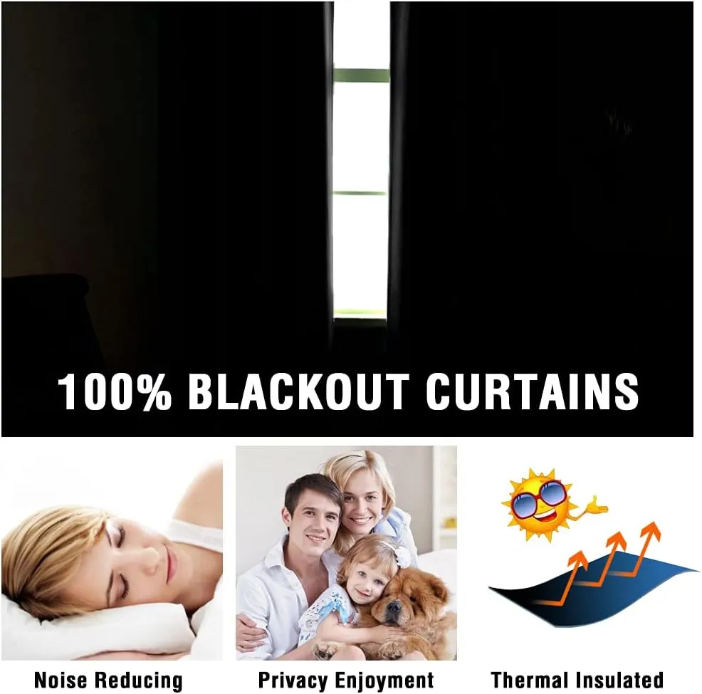 H.VERSAILTEX 100% Blackout Curtains 84 inches Long Light Blocking Drapes Thermal Insulated Curtains for Living Room Noise Reducing Drapes for Bedroom, 2 Panels, White Front with Greyish White Liner