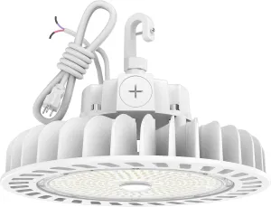 HYPERLITE High Bay Led Lights 200W 28,000LM(140lm/w) 4000K CRI>80 1-10V Dimmable UL Listed Hanging Hook Safe 5' Cable with 110V Plug UFO High Bay Light for Shopping Mall Warehouse