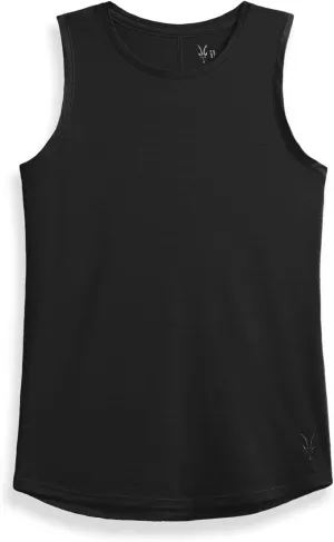 IBEX Merino Wool 24 Hour Tank Top for Women | Lightweight, Breathable, Moisture-Wicking, Odor-Resistant Base Layer for Hiking, Yoga, Travel, and Everyday Wear | Black (Small)