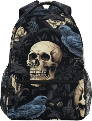 Ice Fire Backpack Skull Rose Bookbag Hippo Schoolbag for Boys Girls Elementary School Kindergarten Casual Travel Bag Daypack