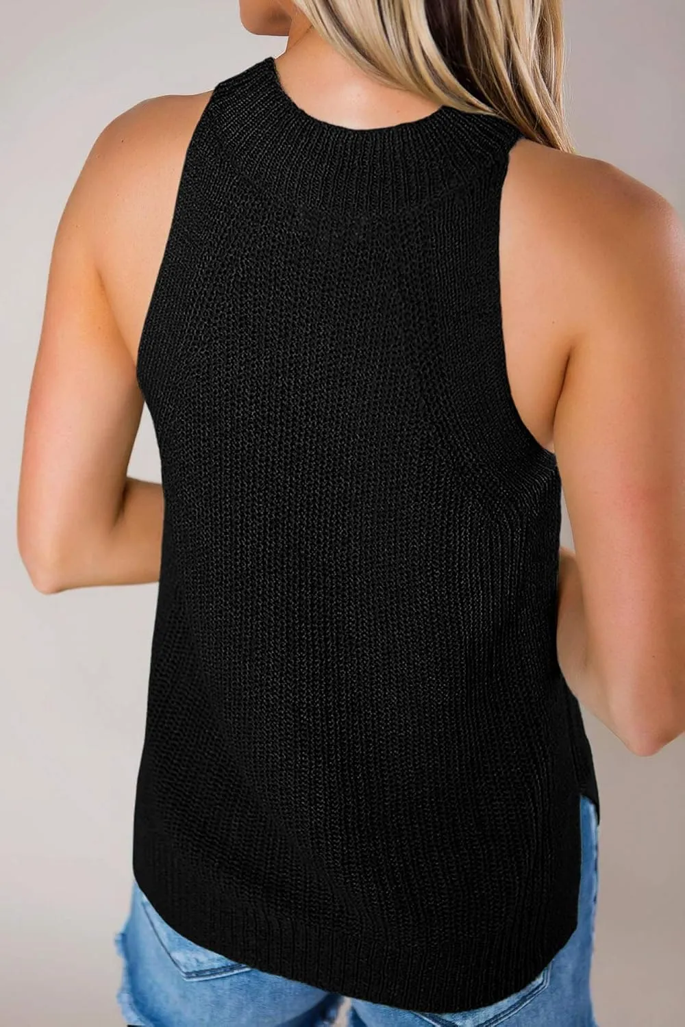 Imily Bela Women's Summer Halter Tank Tops Sleeveless Casual Racerback Loose Shirts Knit Cami Sweater Vest