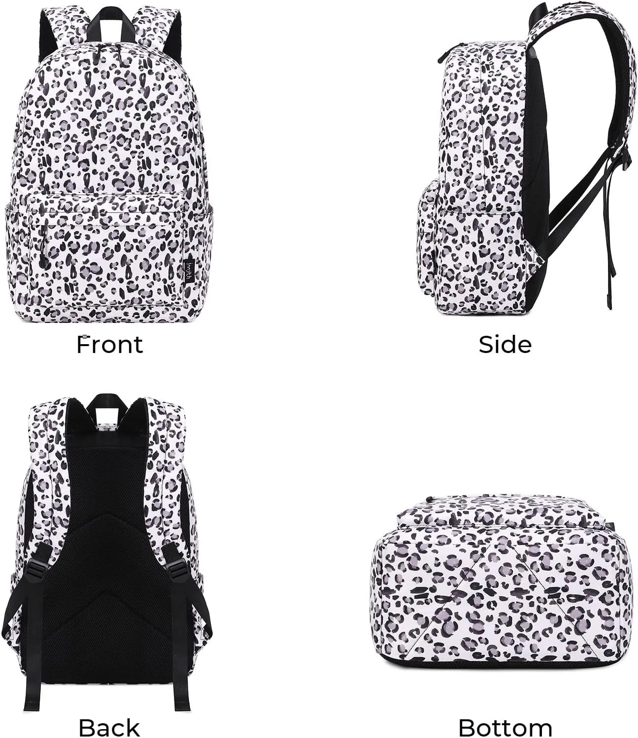Imyth Backpack for Teen Girls School Gift Bookbag Lunch Box Pencil Bag 3 in 1 Set (Leopard print)