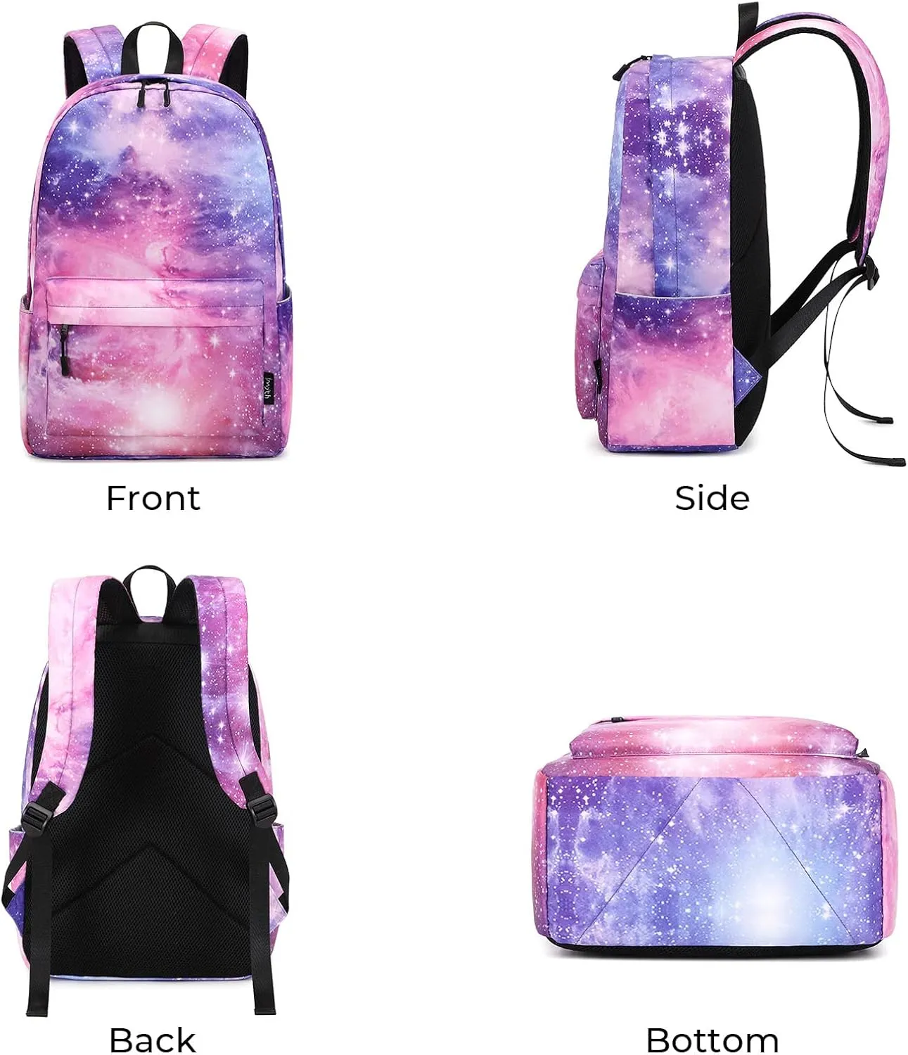 Imyth Backpack for Teen Girls School Gift Bookbag Lunch Box Pencil Bag 3 in 1 Set (Sky-Pink)