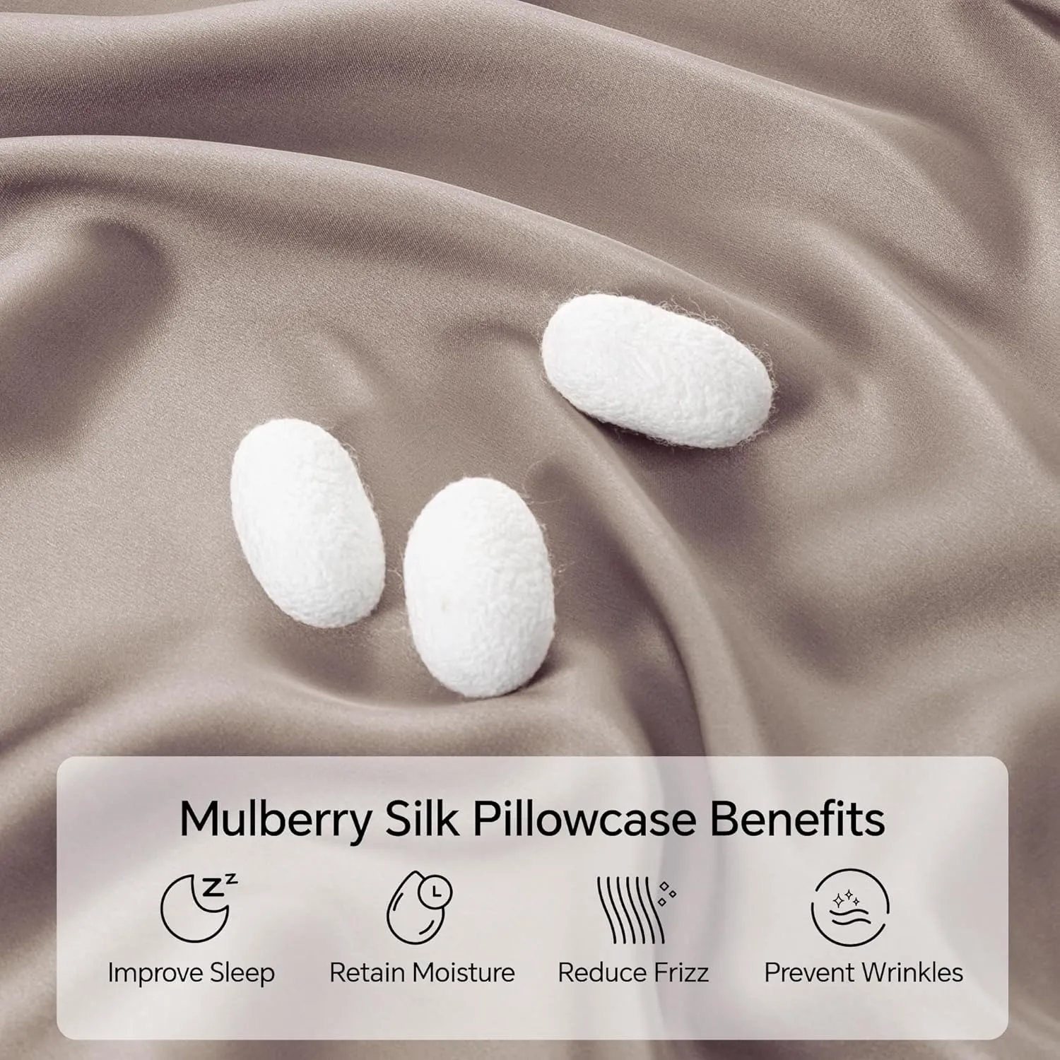 INFIIXSO Mulberry Silk Pillowcase for Hair and Skin, Silk Pillow Cases Standard Size Set of 2 with Hidden Zipper 20x26 Inches, Ultra Smooth Soft Cooling Pillow Cases for Hot Sleepers(Caramel,2 Pack)