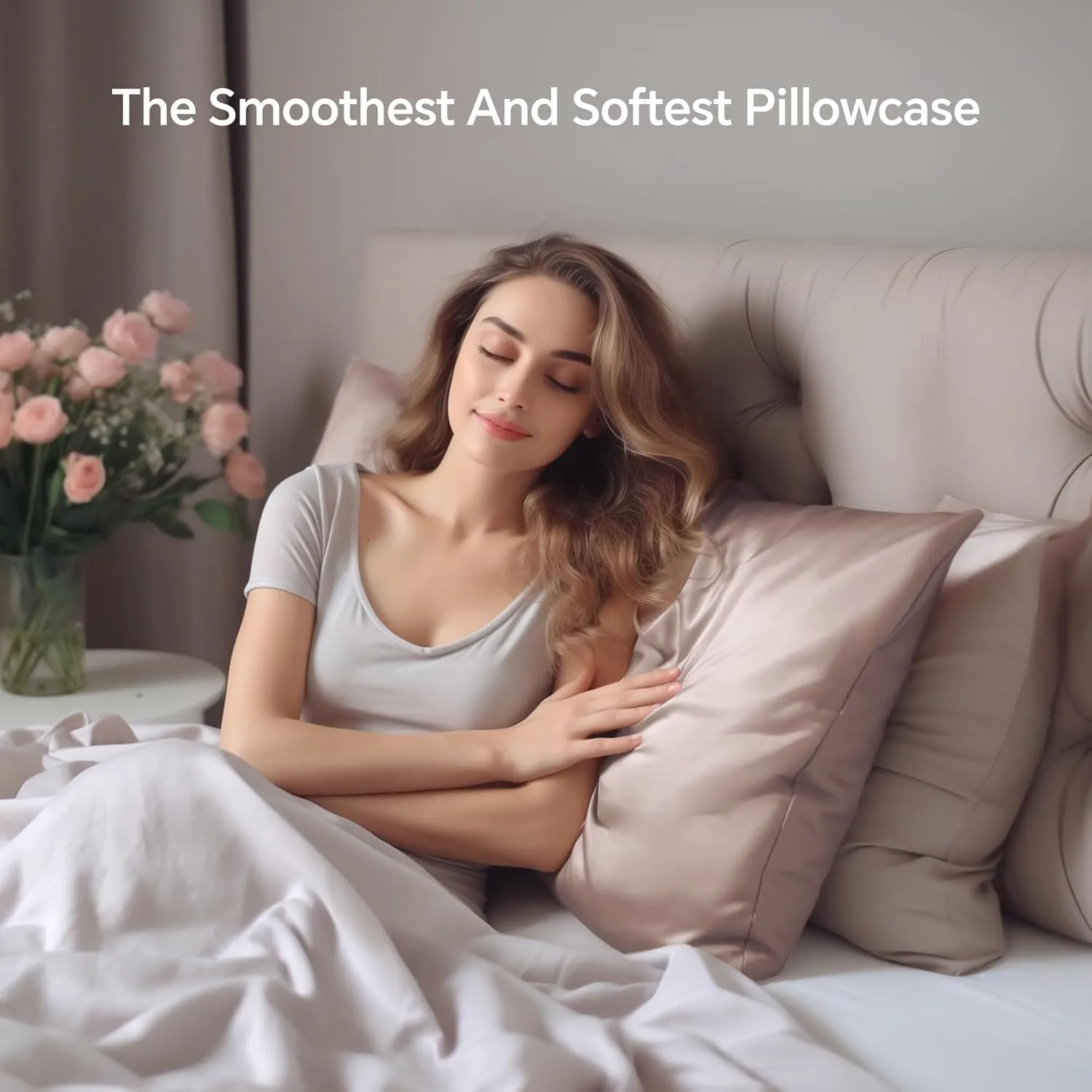 INFIIXSO Mulberry Silk Pillowcase for Hair and Skin, Silk Pillow Cases Standard Size Set of 2 with Hidden Zipper 20x26 Inches, Ultra Smooth Soft Cooling Pillow Cases for Hot Sleepers(Caramel,2 Pack)