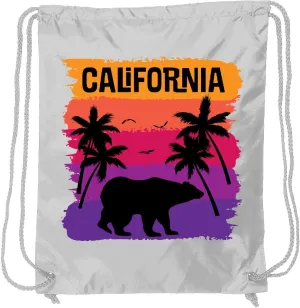 inktastic California Sunset Vacation Beach Drawstring Bag White 39a16