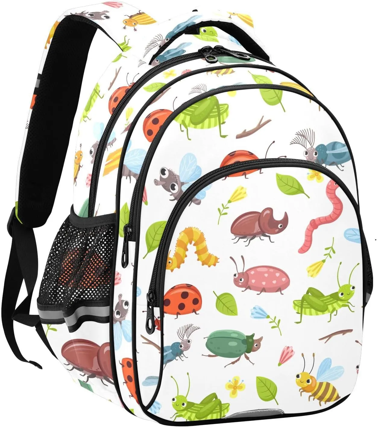 Insects Beetle Bugs Pattern Backpack for Kids Elementary School Bag Boys Girls Bookbag Travel Backpack Daypack