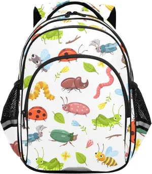 Insects Beetle Bugs Pattern Backpack for Kids Elementary School Bag Boys Girls Bookbag Travel Backpack Daypack