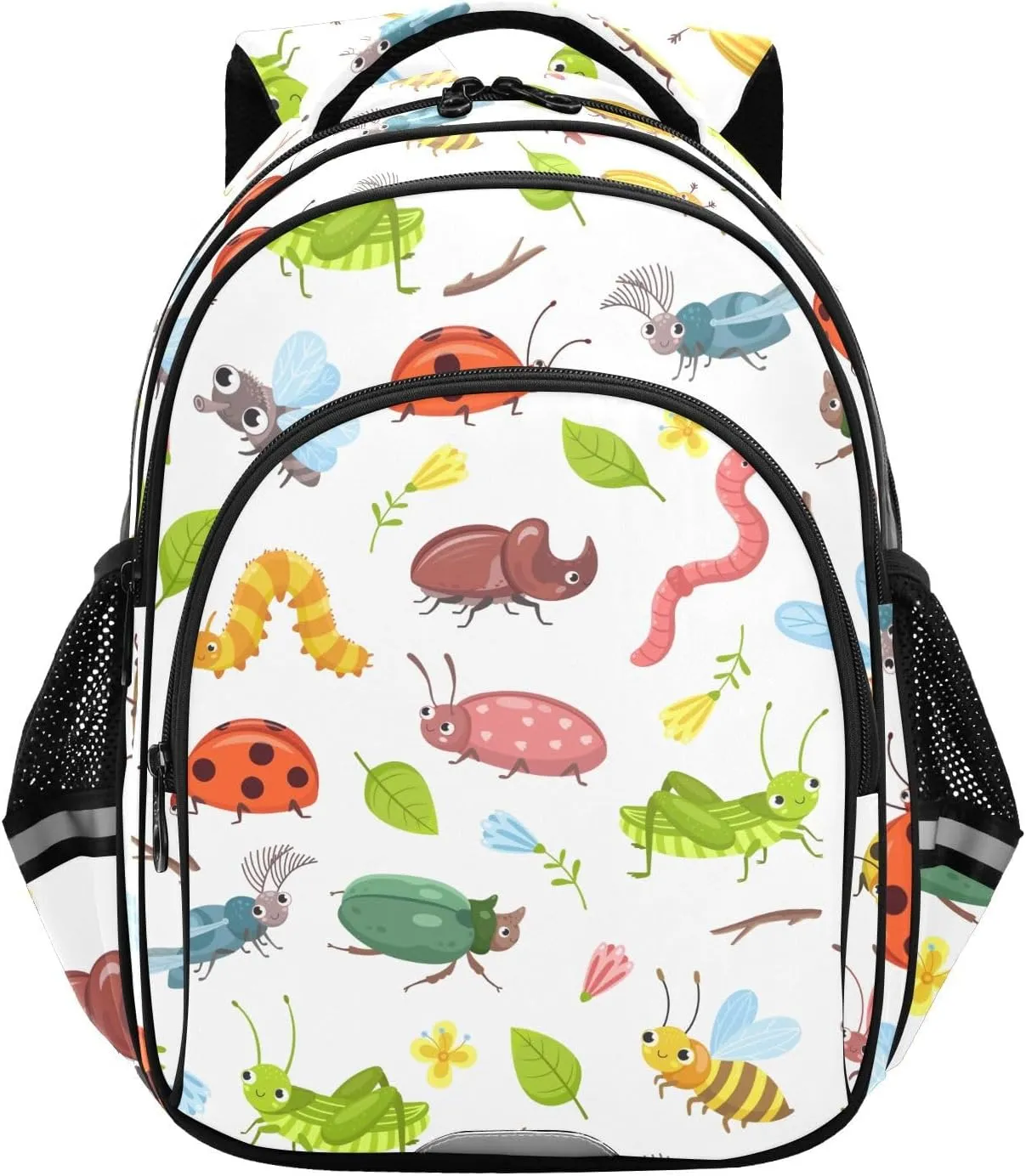 Insects Beetle Bugs Pattern Backpack for Kids Elementary School Bag Boys Girls Bookbag Travel Backpack Daypack