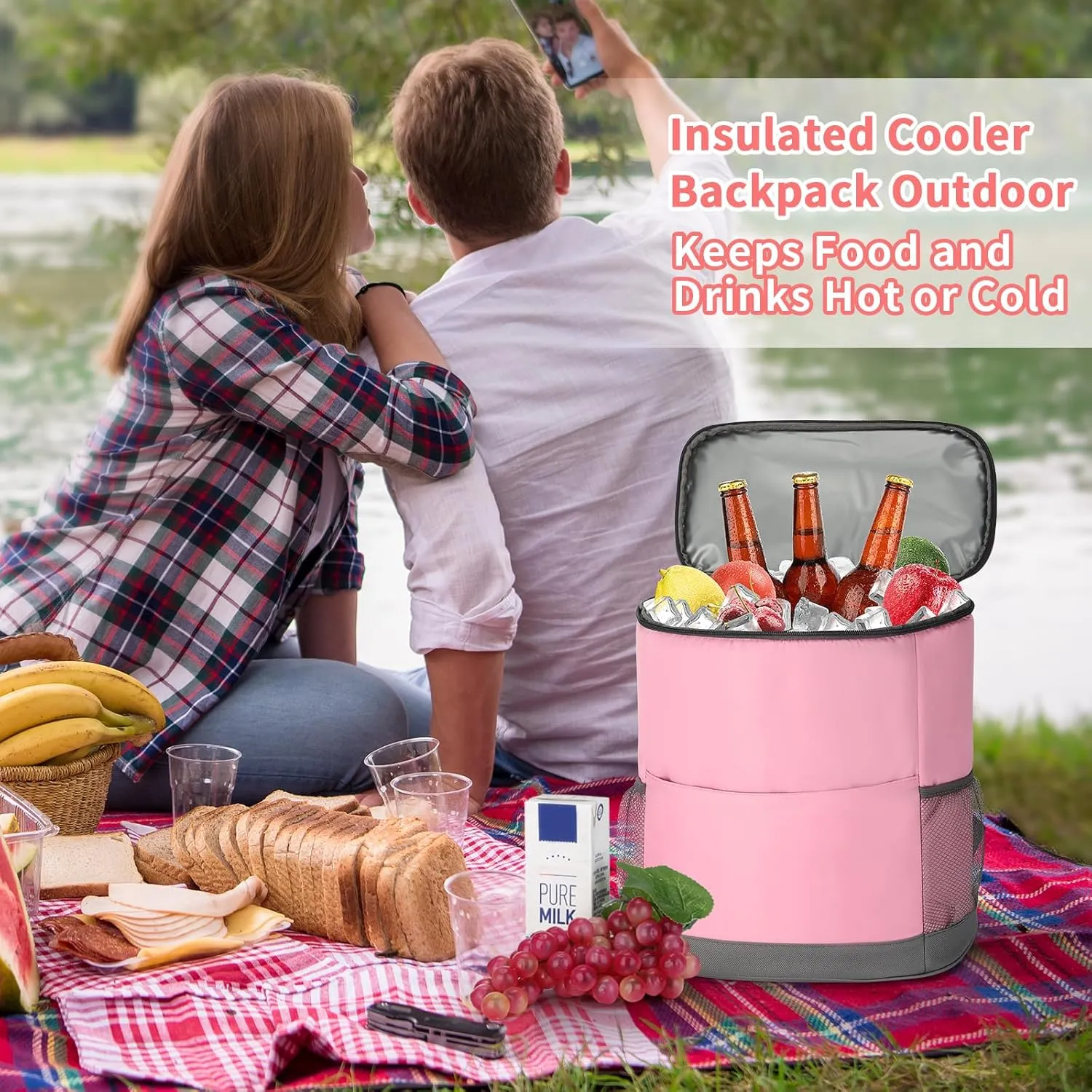 Insulated Cooler Backpack 30 Cans - Leak Proof Beer Backpack Lightweight Cooler Bag for Travel, Camping, Beach, Lunch