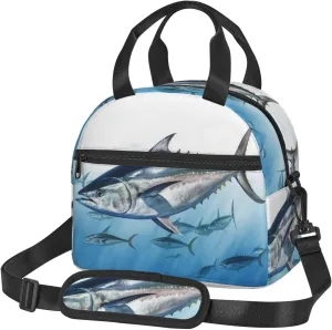 Insulated Lunch Bag for women Men Lunch Box Bluefin Tuna Thunnus Reusable Leakproof Lunch Cooler Bag for Picnic Work
