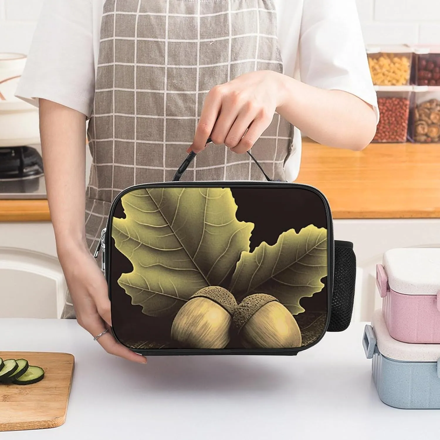 Insulated Lunch Bags for Women Two Acorns Reusable Lunch Boxes Waterproof Shoulder Bag Lunch Cooler Bag for Work