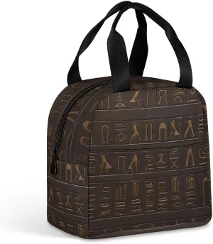 Insulated Lunch Box Ancient Egyptian Hieroglyph Lunch Bag for Women Men Insulated Lunch Bags for Work Picnic Travel