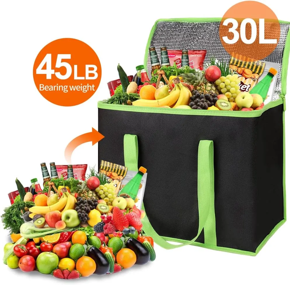 Insulated Reusable Grocery Shopping Bags, 4 Packs