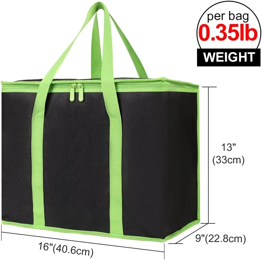 Insulated Reusable Grocery Shopping Bags, 4 Packs