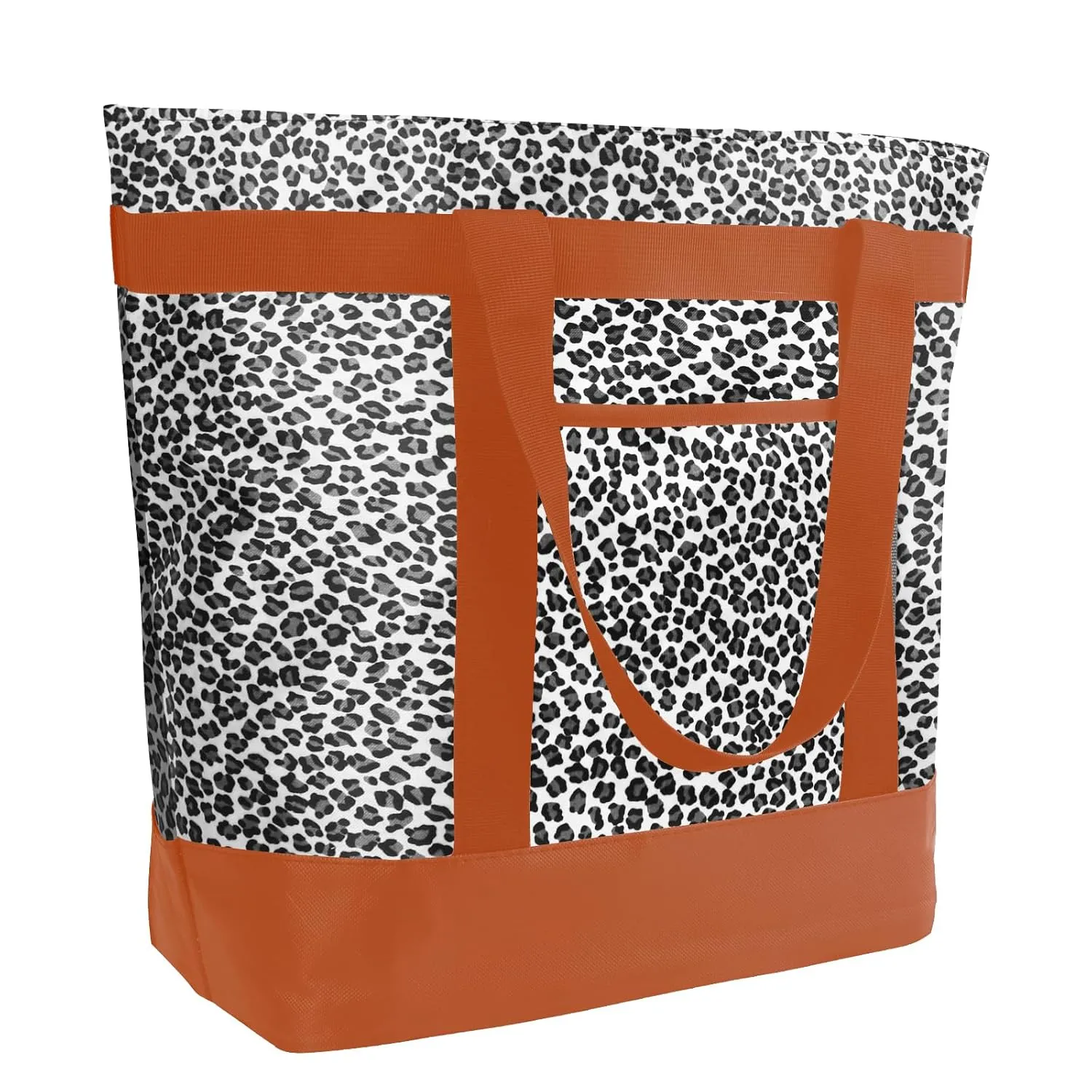 Insulated Reusable Tote Bag for Grocery Shopping for Women/Men, Pizza/Food Delivery Bag to Keep Food Cold/Hot for Uber Eats/Doordash/Grubub, Cooler bags for Travel/Beach/Picnic, Cow Print