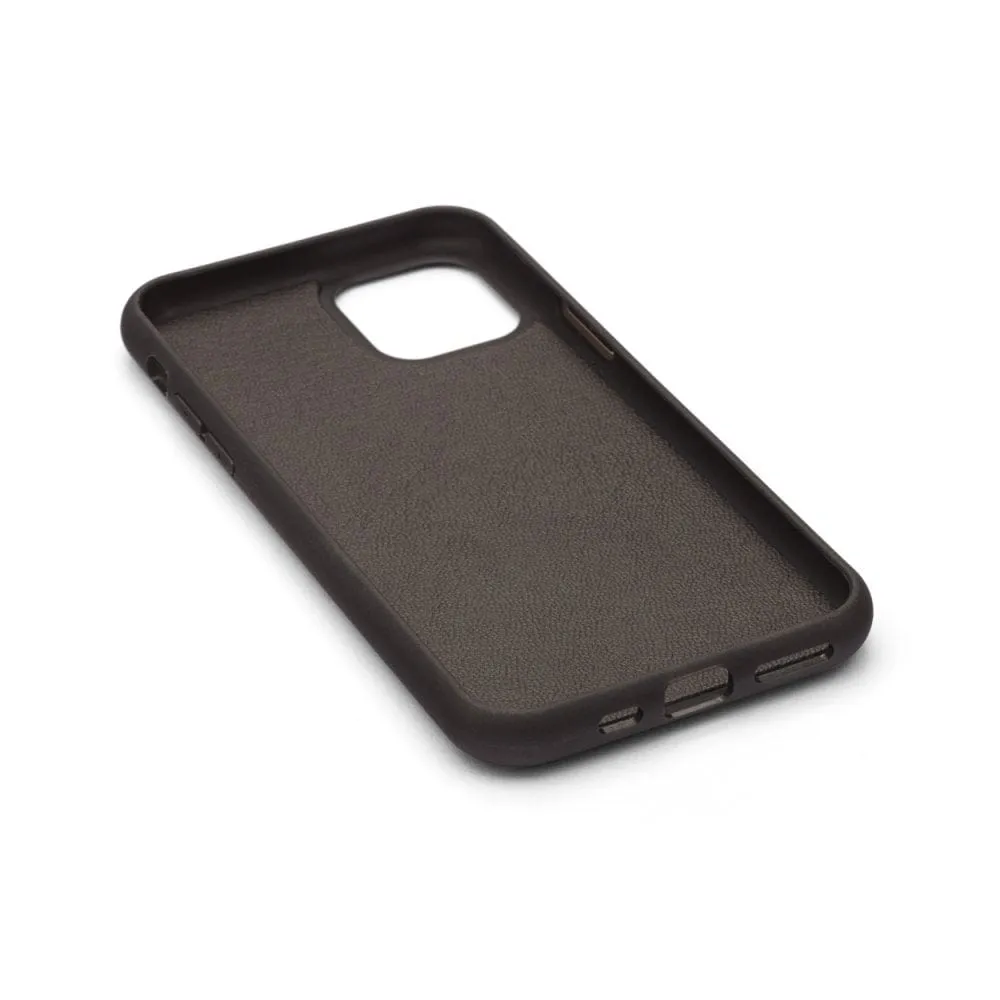 iPhone 11 Protective Leather Cover - Navy Croc-Effect