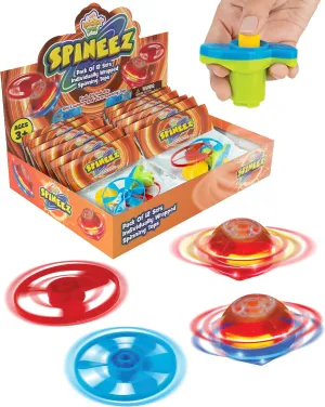 IPIDIPI TOYS Light Up Spinning Tops and Flying Saucer Disc - UFO Light Up Spinner - Kids Party Favors, School Prize Box Toys, Goodie Bag Fillers - Orange, Pack of 12