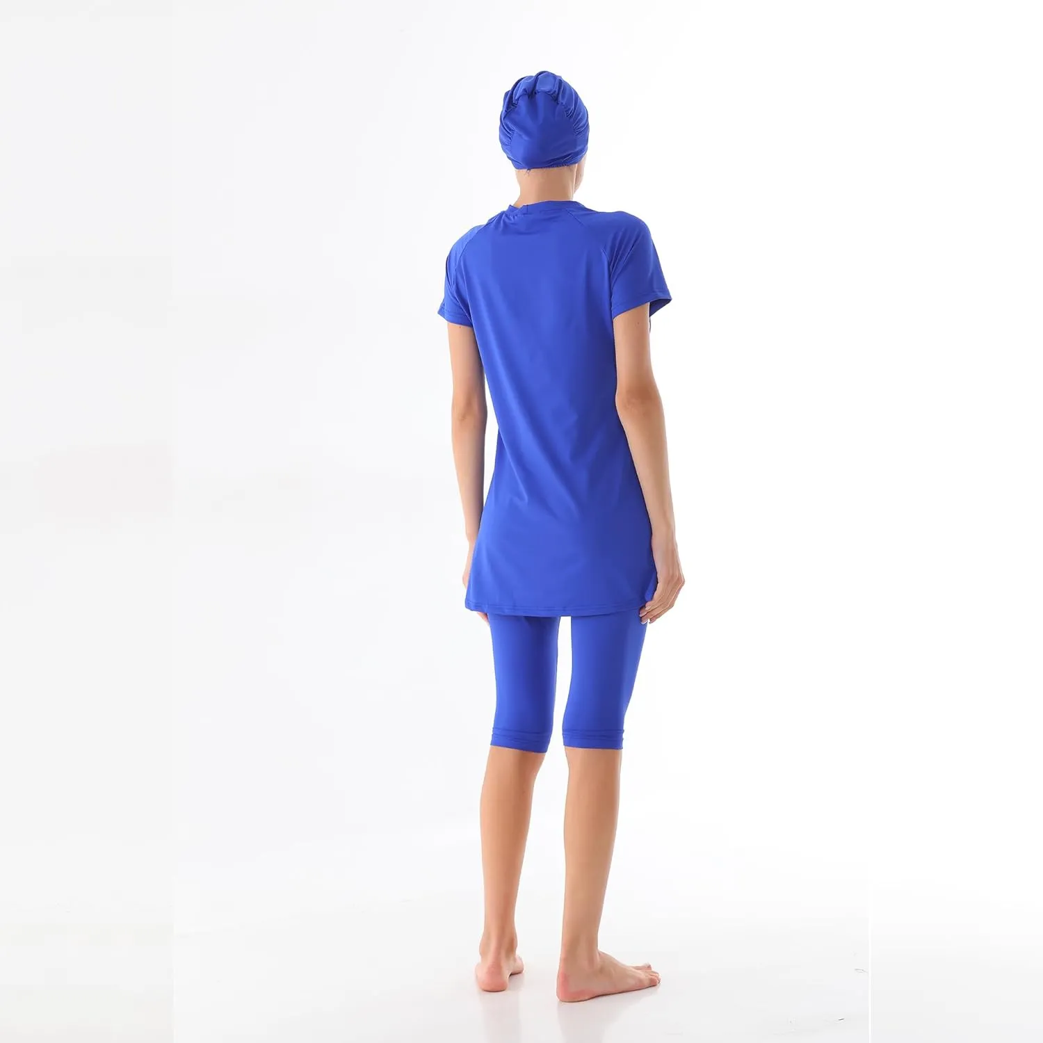 Islamic Short Sleeve Swimsuits for Women Modest Muslim 4 PCS | Full Cover Rash Guard Burkini | Arabic Swimwear