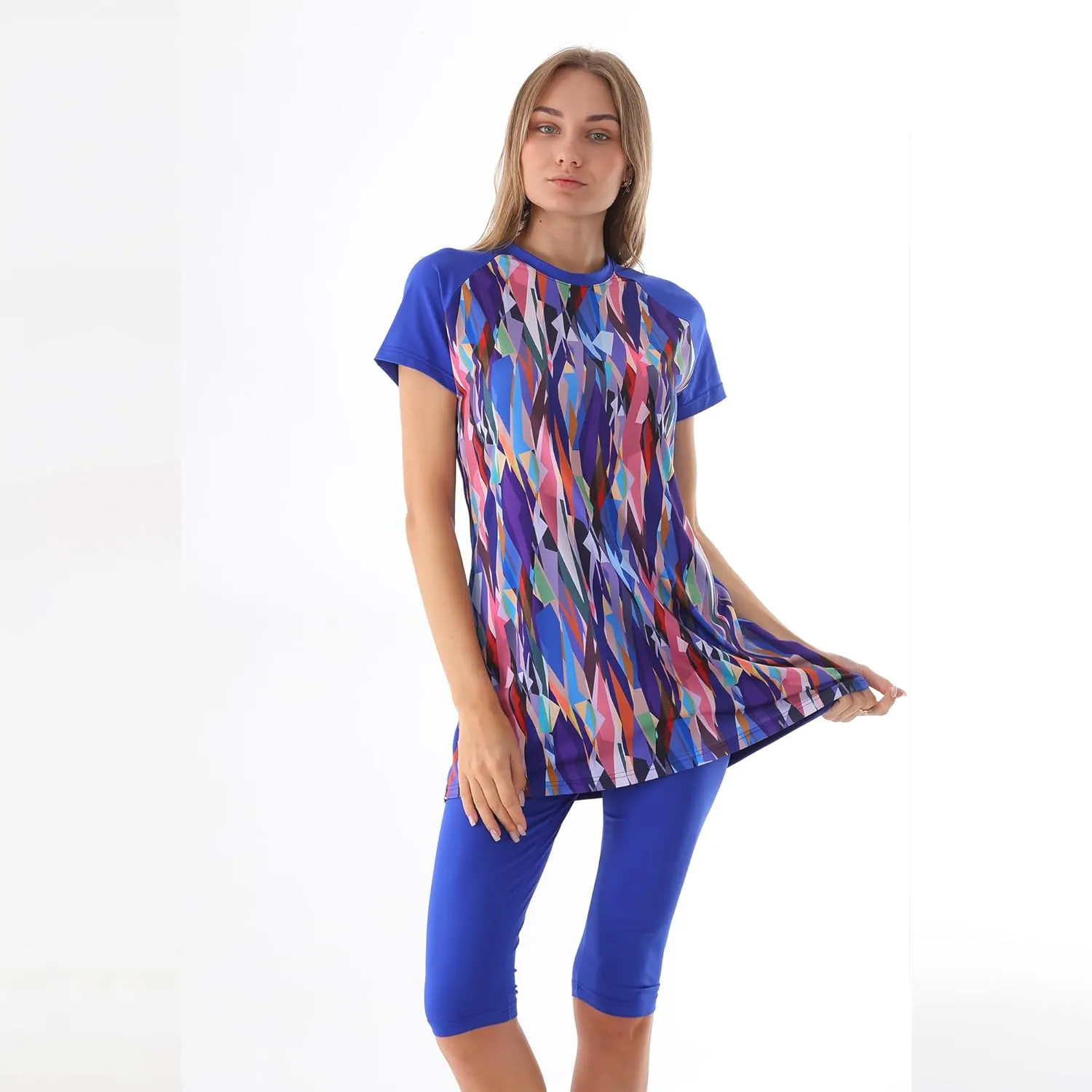 Islamic Short Sleeve Swimsuits for Women Modest Muslim 4 PCS | Full Cover Rash Guard Burkini | Arabic Swimwear