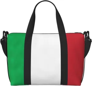 Italy Flag Printingtravel Gym Bag For Tote Bag Carry On Luggage Sport Duffle, Black, RXZER23