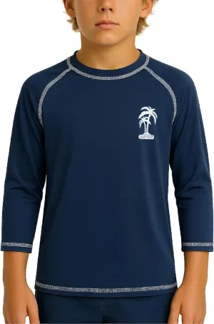 iXtreme Boys Rash Guard Long Sleeve Swim Shirt - UPF 50  Sun Protection Quick Dry Swim Top, UV Beach Wear Rash Guard for Boys