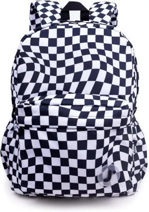 J World New York Unisex Kid's Oz School Backpack for Girls Boys. Cute Bookbag, Wavy Checkers, One Size