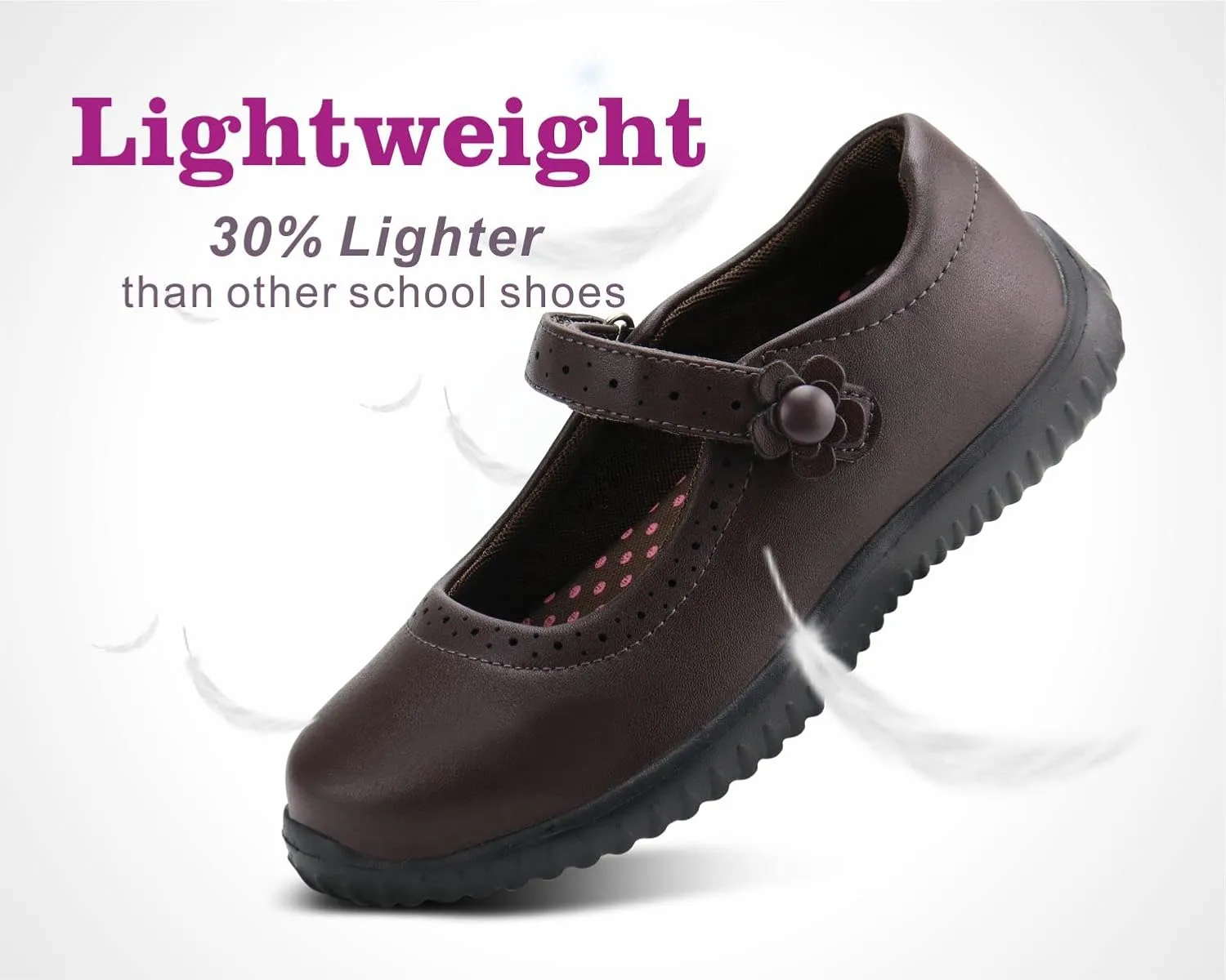 JABASIC Girl's Mary Jane School Uniform Shoes