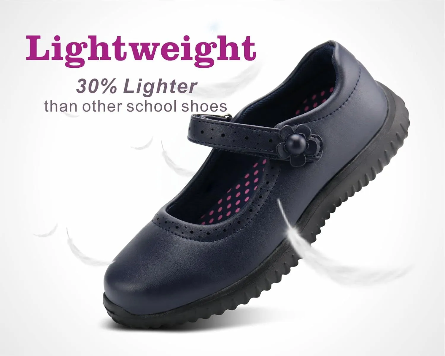 JABASIC Girl's Mary Jane School Uniform Shoes