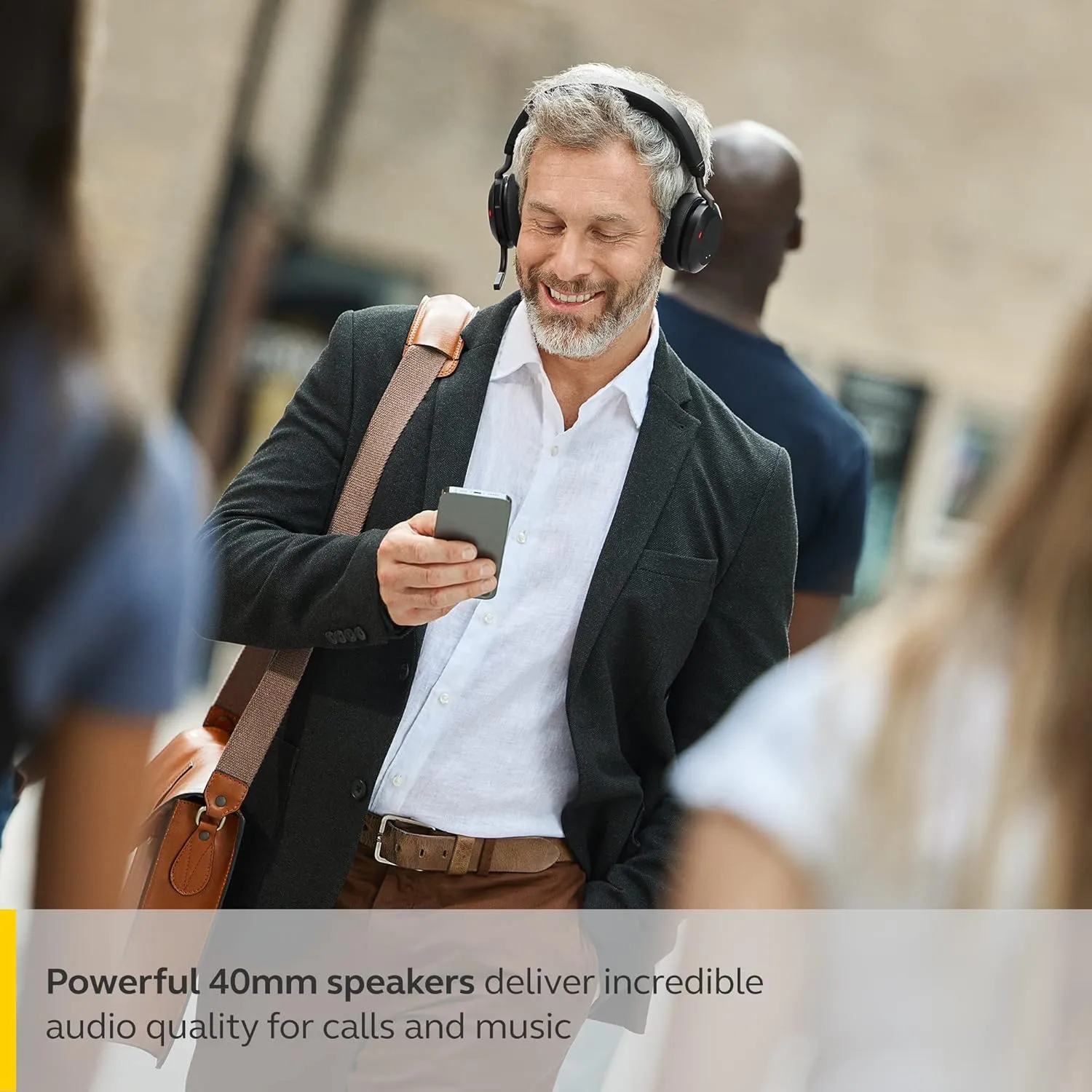 Jabra Evolve2 75 PC Wireless Headset with 8-Microphone Technology - Dual Foam Stereo Headphones with Adjustable Advanced Active Noise Cancelling, USB-C Bluetooth Adapter and UC Compatibility - Black