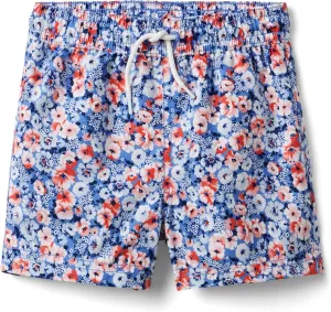Janie and Jack Mens Boys Floral Swim Short (Toddler/Little Kid/Big Kid) Multicolor 8 Big Kid One Size