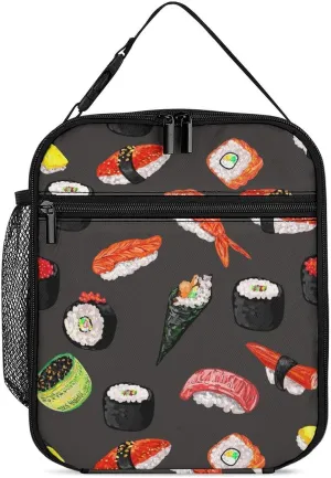 Japanese Food Sushi Roll Reusable Lunch Bag Insulated Portable Lunch Box Bag Leak Proof Dining Bag Lunch Box Container Tote Pattern134