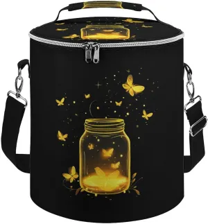 Jar Fireflies Insulated Lunch Bag Reusable Cooler Tote Bag for Camping Picnic Beach Work