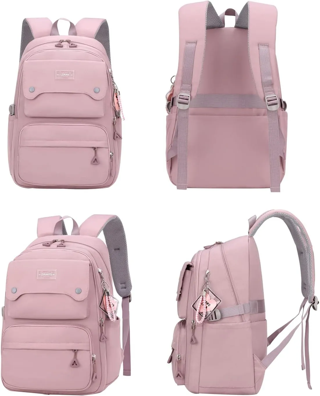 JiaYou Teen Girls Casual Backpack High Middle School Daypack Women Daily Travel Laptop Bag (1# Black, 26 Liters)