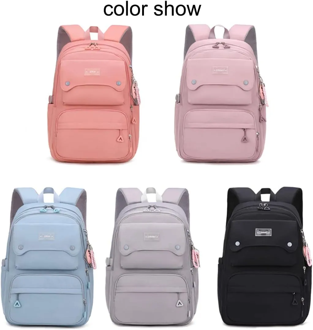 JiaYou Teen Girls Casual Backpack High Middle School Daypack Women Daily Travel Laptop Bag (1# Black, 26 Liters)