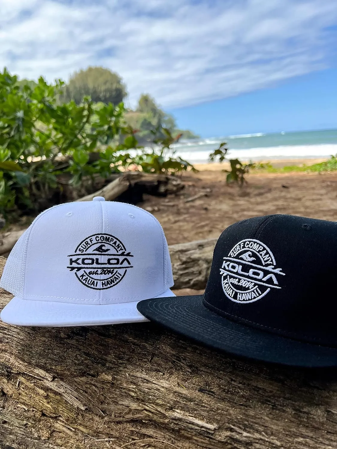 Joe's USA Koloa Surf Thruster Surfboard Logo Mesh Back Trucker Hats in 15 Colors
