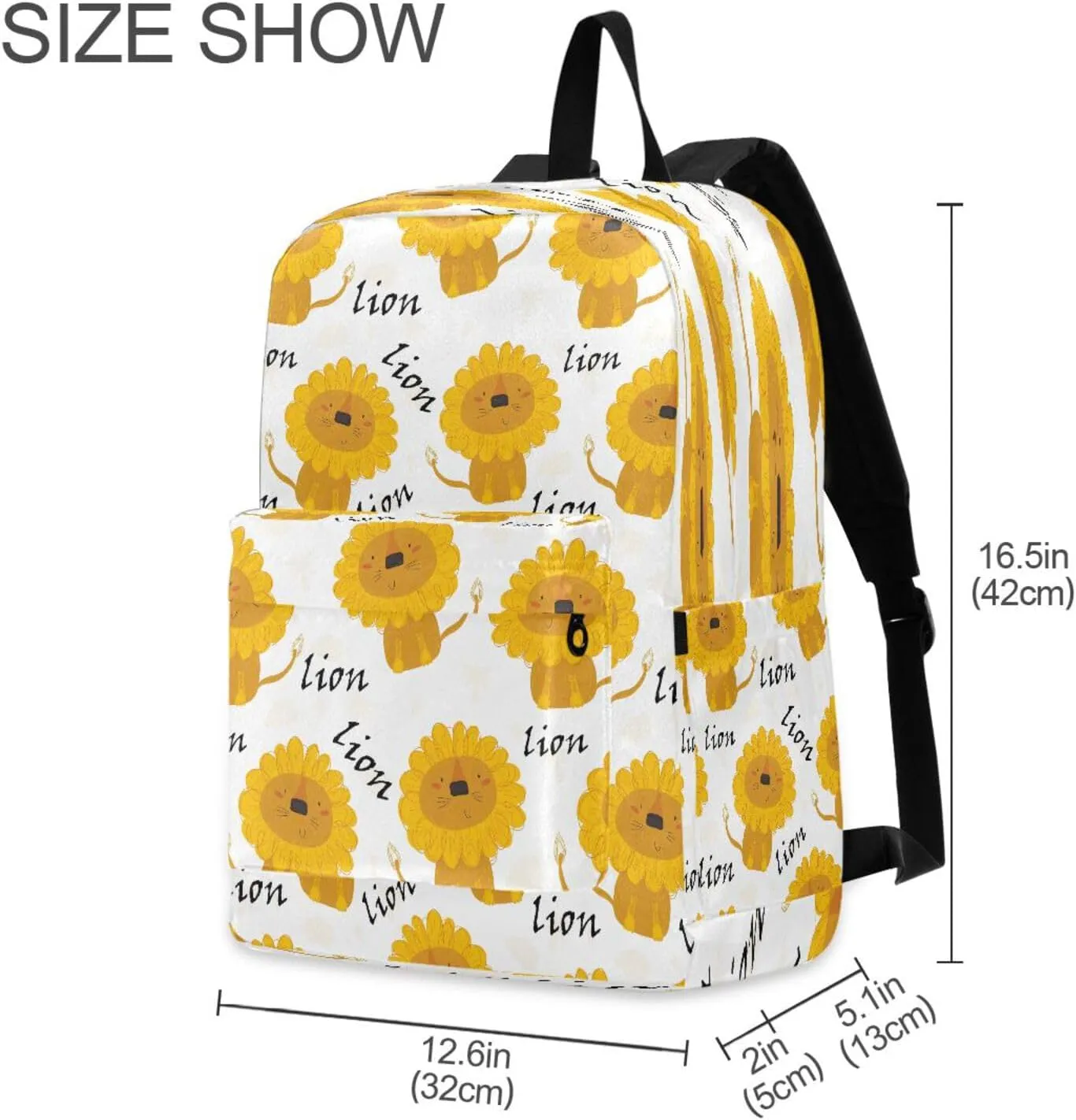 JSTEL Toddler Backpack for Boy Girl Ages 5-19 Child Backpack Lion School Bag 15.6 inch Laptop Backpack
