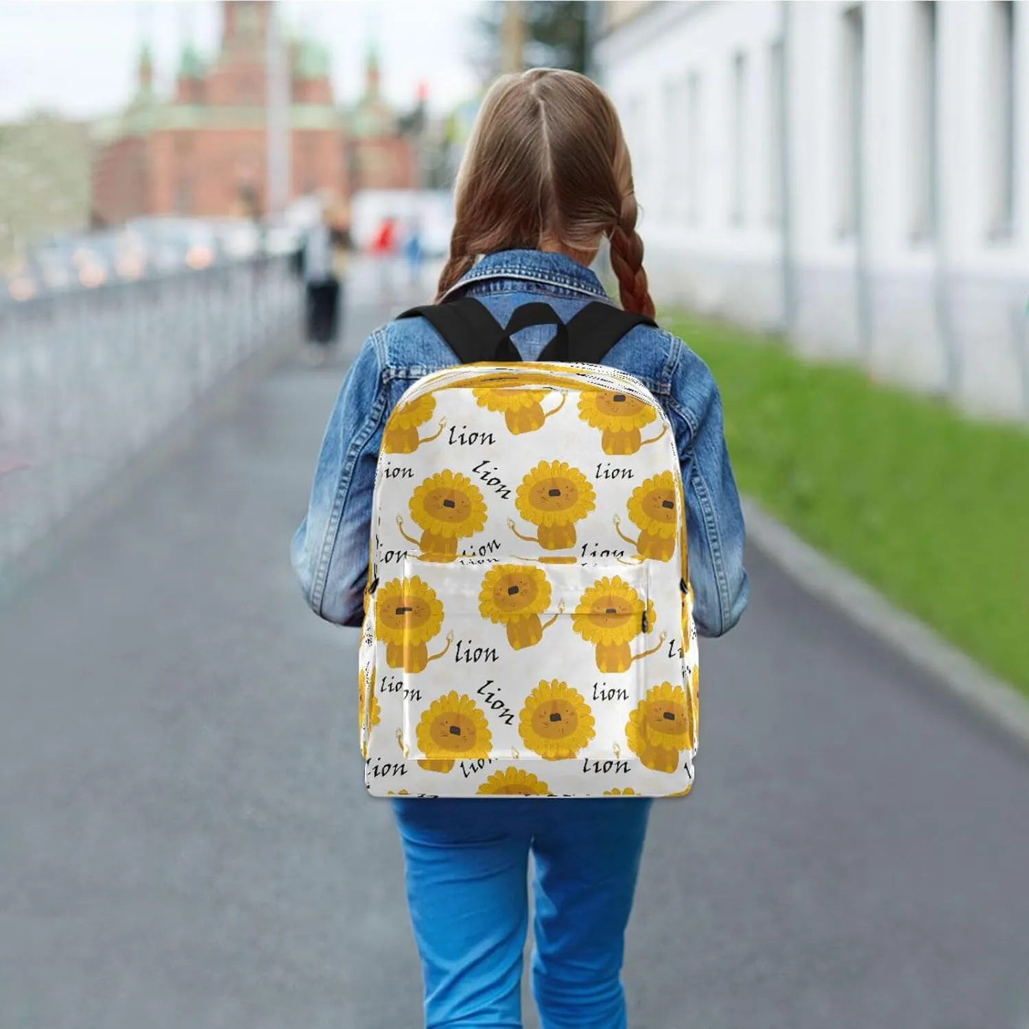 JSTEL Toddler Backpack for Boy Girl Ages 5-19 Child Backpack Lion School Bag 15.6 inch Laptop Backpack