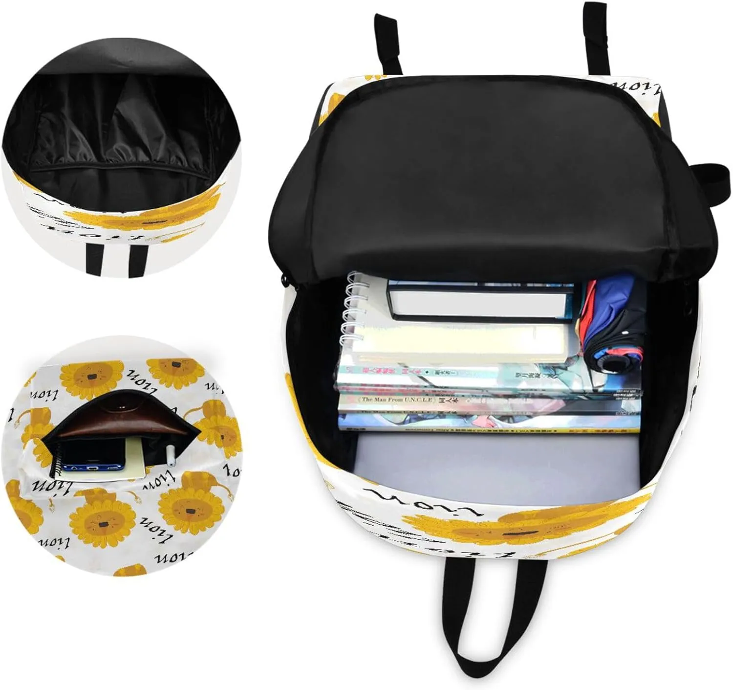 JSTEL Toddler Backpack for Boy Girl Ages 5-19 Child Backpack Lion School Bag 15.6 inch Laptop Backpack