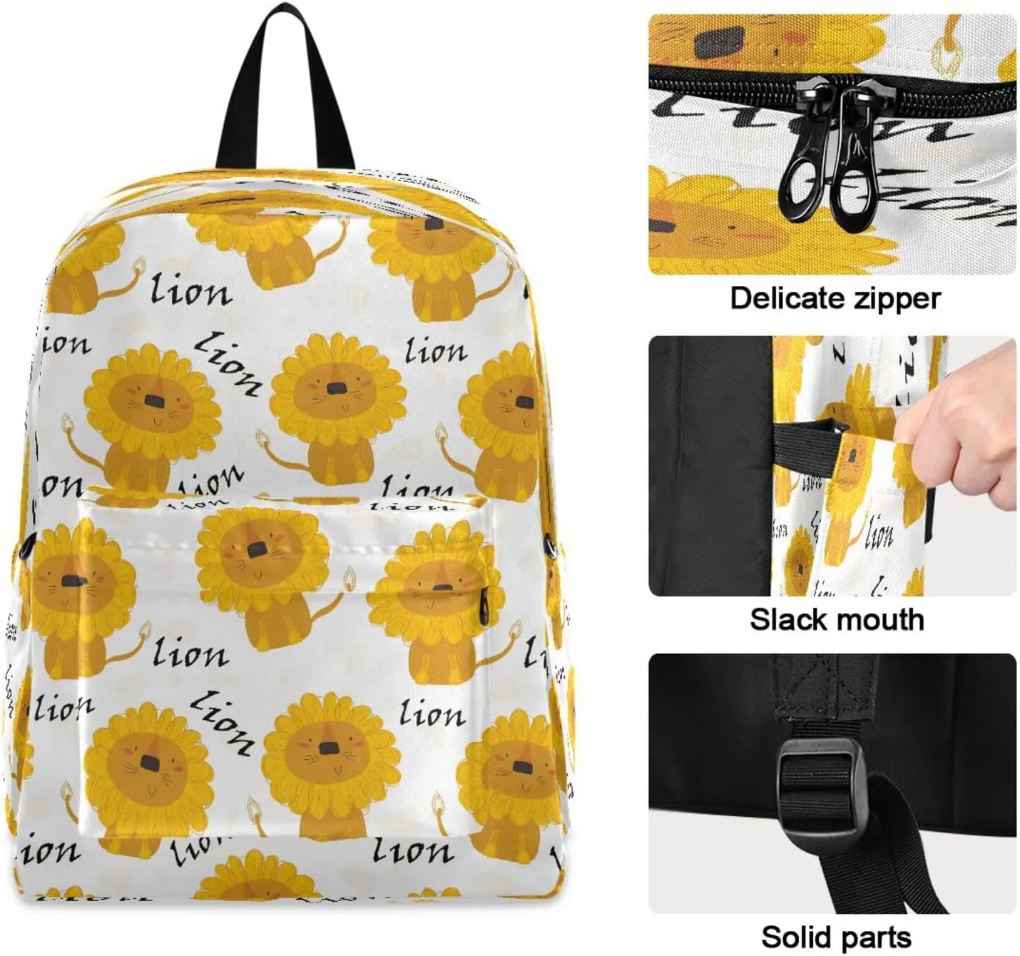 JSTEL Toddler Backpack for Boy Girl Ages 5-19 Child Backpack Lion School Bag 15.6 inch Laptop Backpack