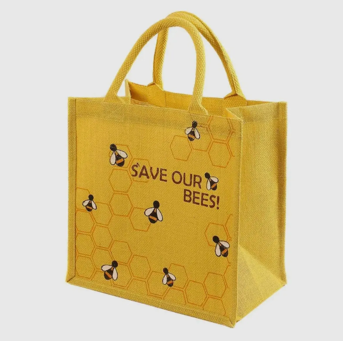 JUTE ‘SAVE OUR BEES’ SHOPPING BAG