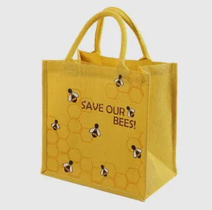JUTE ‘SAVE OUR BEES’ SHOPPING BAG