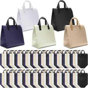 Kacctyen 100 Pcs Insulated Take Out Bags Bulk 9.5 x 6 x 9.5 in Thermal Insulation Food Bag for Coffee, Milk Tea, Hot Cold Food, Delivery Cooler Bag for Catering Restaurant Grocery Picnic (Rich Colors)