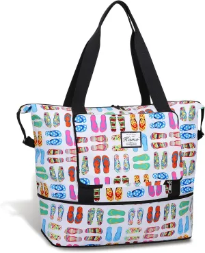 KAMO Travel Duffle Bag Expandable Weekender Overnight Bag With Wet Pocket, Foldable Tote Bag with Multiple Pockets Sports Gym Bag for Travel Yoga