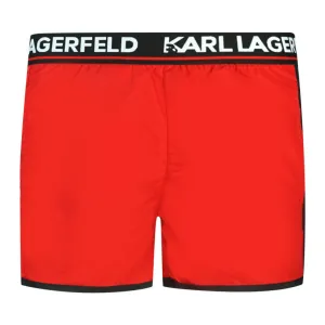 Karl Lagerfeld Mens KL22MBS07 Swim Shorts Red