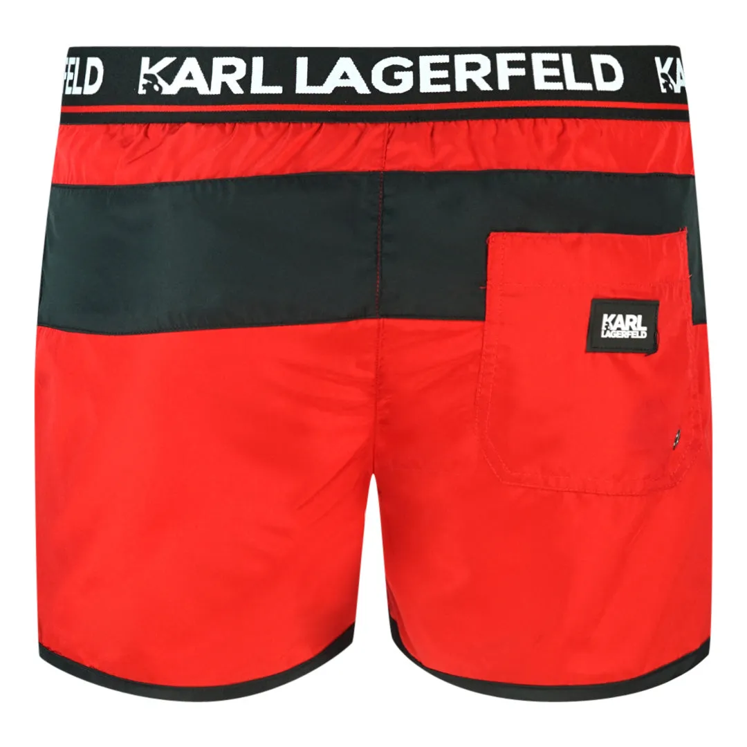Karl Lagerfeld Mens KL22MBS07 Swim Shorts Red