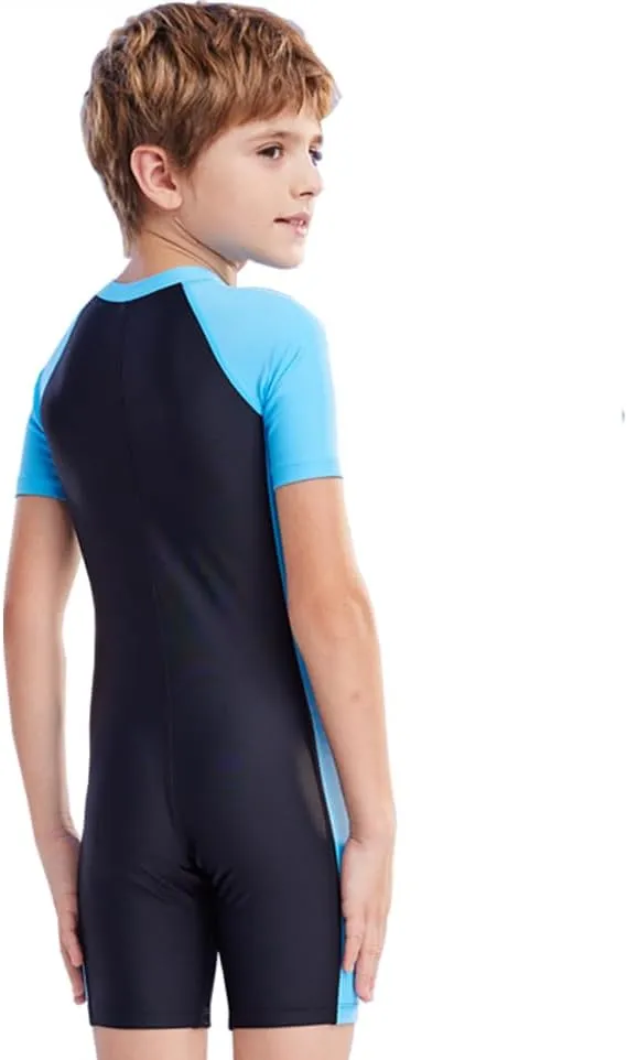 karrack Girls and Boys One Piece Rash Guard Swimsuit Kid Water Sport Short Swimsuit UPF 50  Sun Protection Bathing Suits