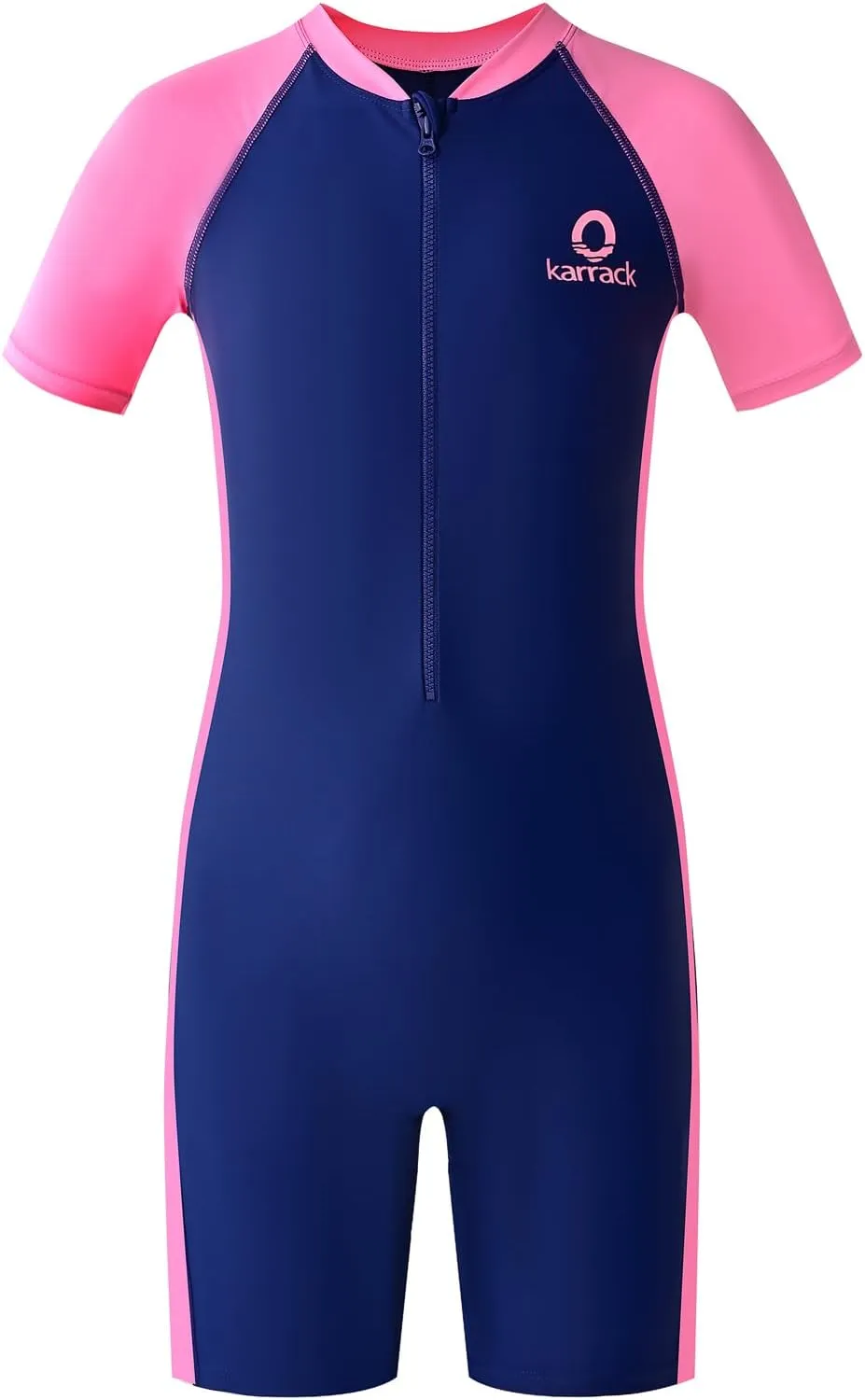 karrack Girls and Boys One Piece Rash Guard Swimsuit Kid Water Sport Short Swimsuit UPF 50  Sun Protection Bathing Suits