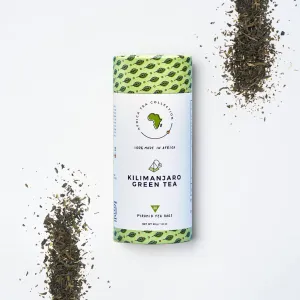 Kazi Yetu - Kilimanjaro Green Tea - 100% Natural - Biodegradable Pyramid Bags - Hot or Cold Brew - Lightly Energizing - Africa Collection - 20 bags