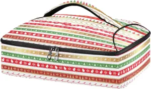 Kcldeci Insulated Thermal Food Carrier Insulated Casserole Carrier for Hot or Cold Food, Christmas Frameworks Insulated Tote Bag for Potluck Cookouts Parties Picnic,Lasagna Lugger